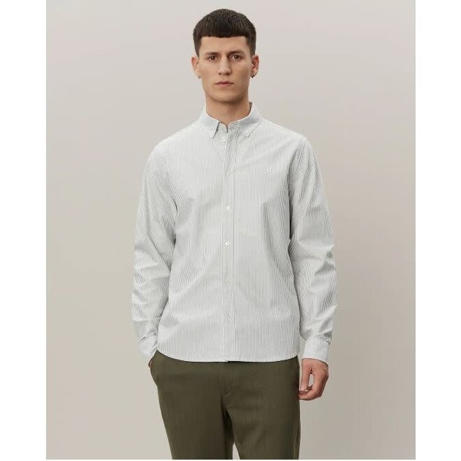 Kristian Oxford Shirt in Forest Green/White