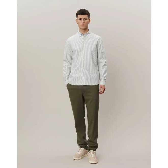 Kristian Oxford Shirt in Forest Green/White