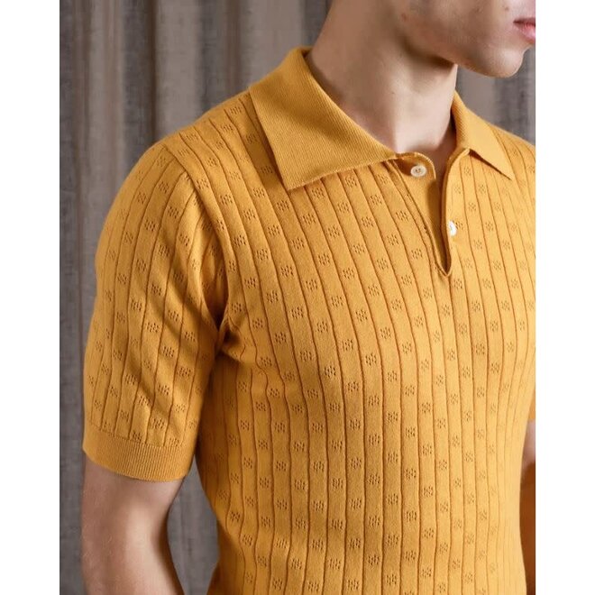 Jacobs Polo in Perforated Lace Honey Gold