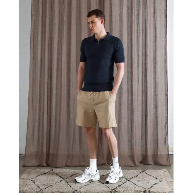 Jacobs Polo in Perforated Lace Dark Navy