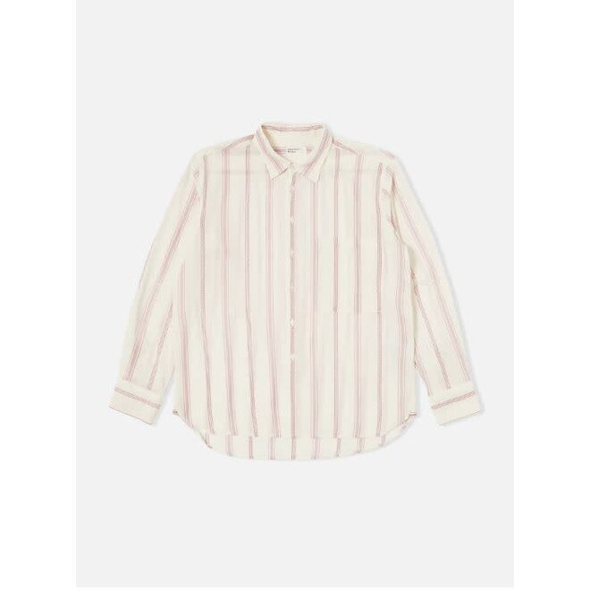 Square Pocket Shirt In Ecru/Lilac Stripe