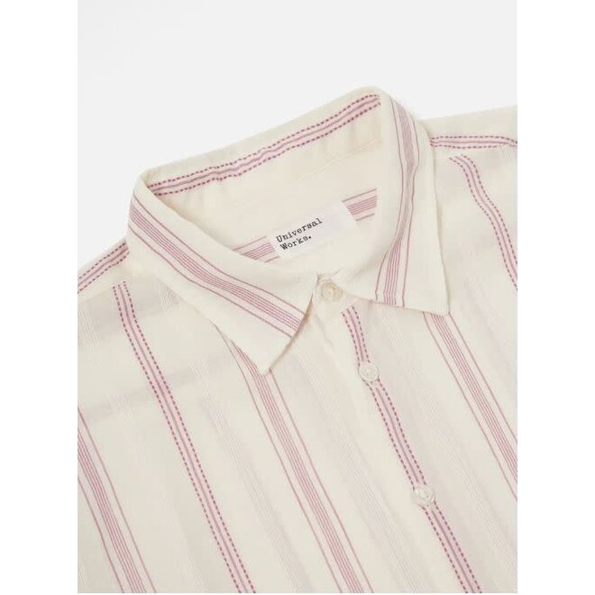 Square Pocket Shirt In Ecru/Lilac Stripe