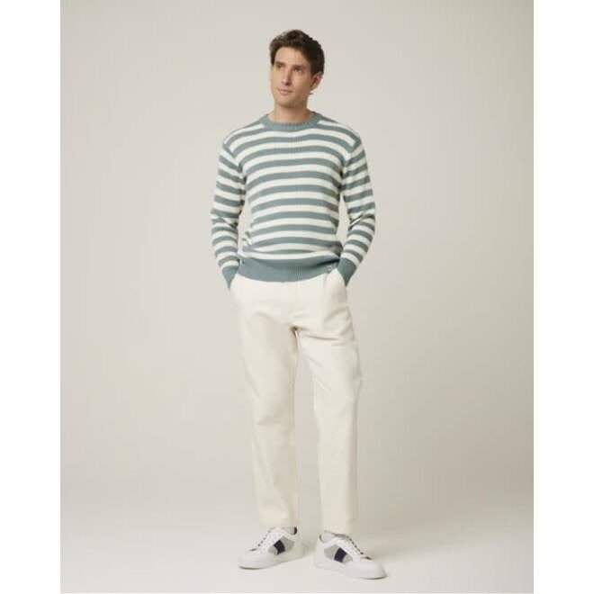 Richmond Sweater in White/Lovat