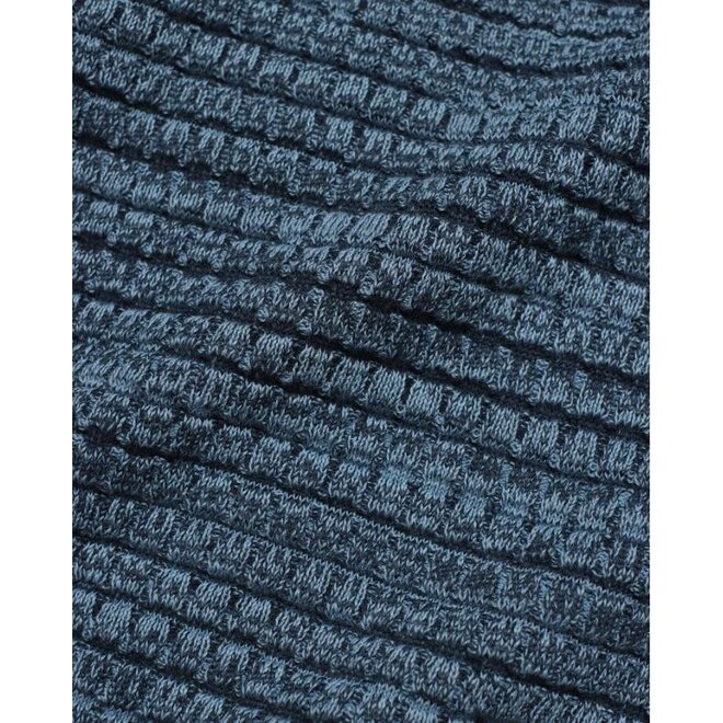 Renard Polo Shirt in Twisted Yarn Navy/Allure Blue