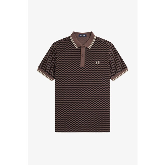 Abstract Graphic Polo Shirt in Carrington Brick