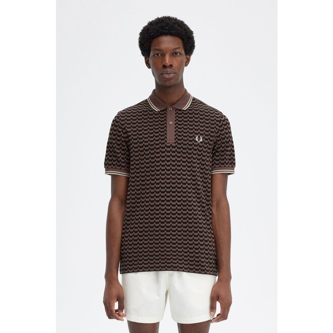 Abstract Graphic Polo Shirt in Carrington Brick
