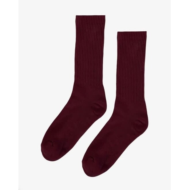 Organic Active Sock in Oxblood Red