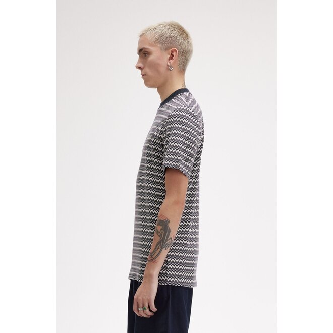 Jacquard T-Shirt in Navy