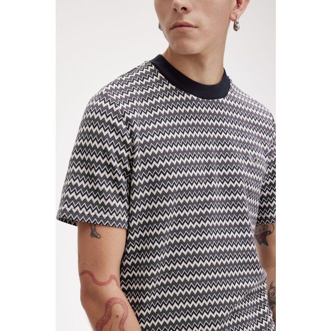 Jacquard T-Shirt in Navy