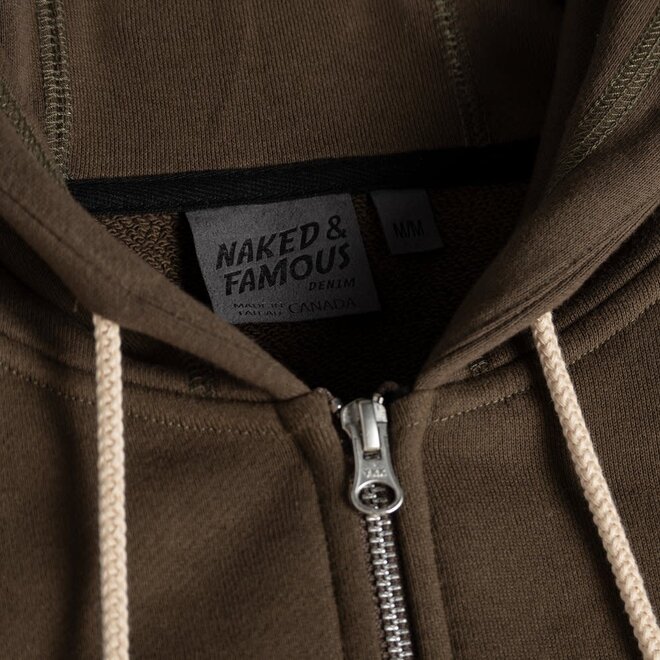 Heavyweight Terry Zip Hoodie in Hunter Green