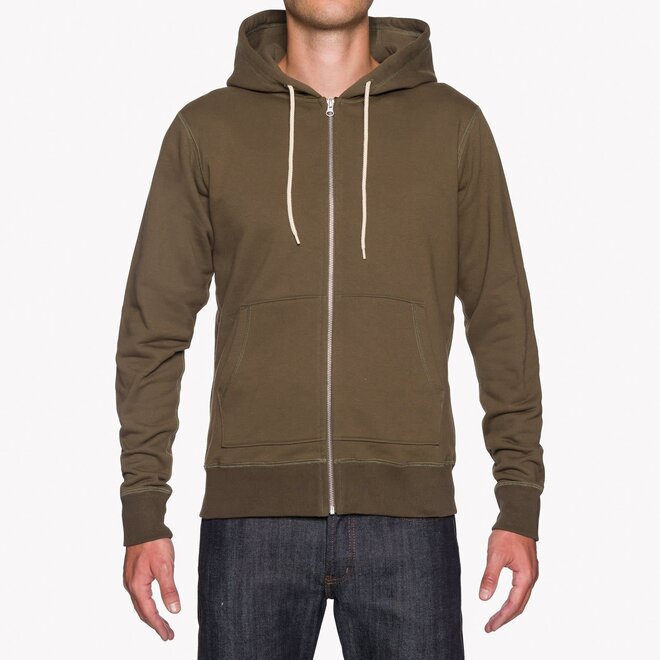 Heavyweight Terry Zip Hoodie in Hunter Green