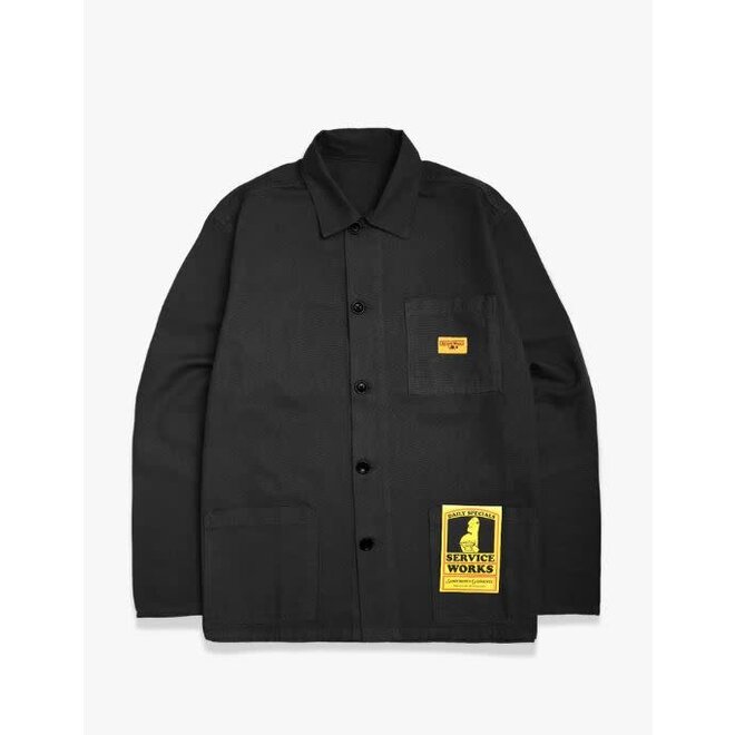 Canvas Coverall Jacket in Black