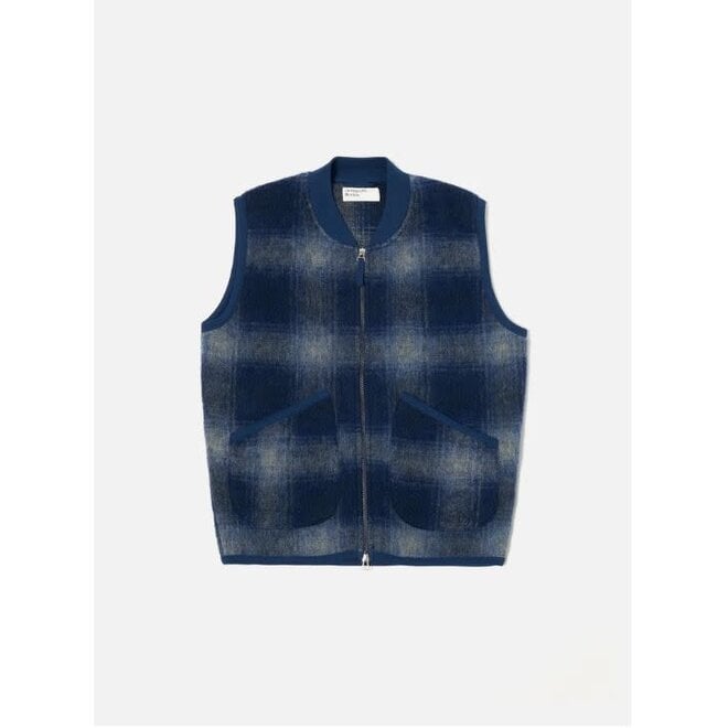 Zip Waistcoat in Navy/Grey