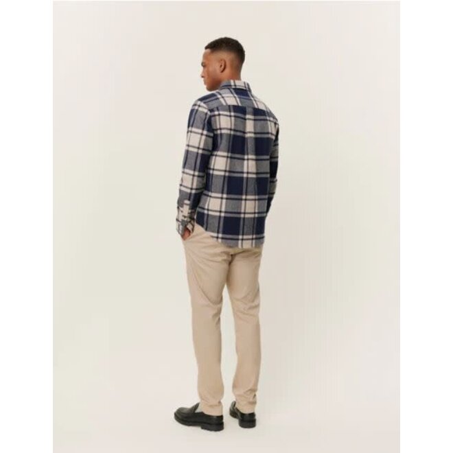Jeremy Flannel Shirt in Dark Navy/Light Desert Sand