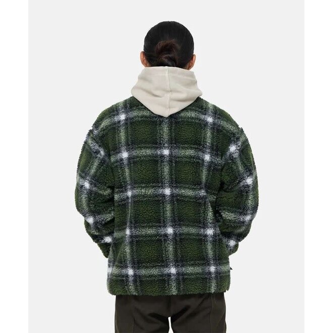 Shadow Plaid Sherpa Jacket in Purple