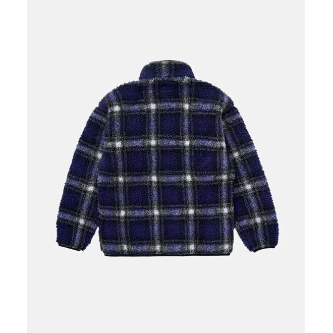 Shadow Plaid Sherpa Jacket in Purple