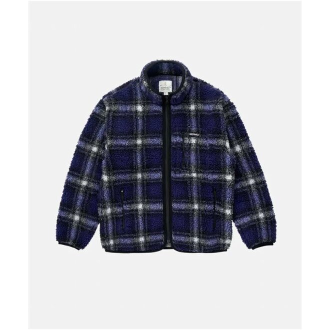 Shadow Plaid Sherpa Jacket in Purple