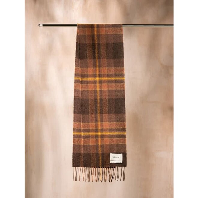 Dunbar Scarf in Peat / Rust Check