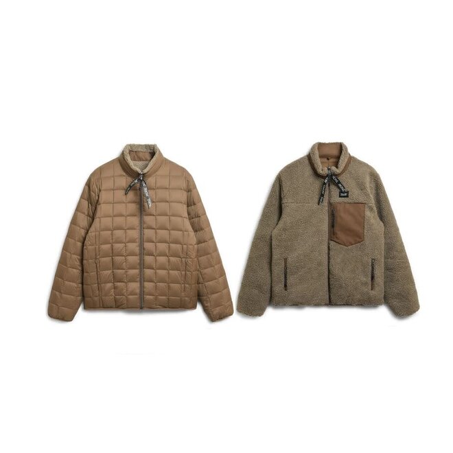 Down Mountain x Boa Hi-Neck Jacket in Light Brown/Beige