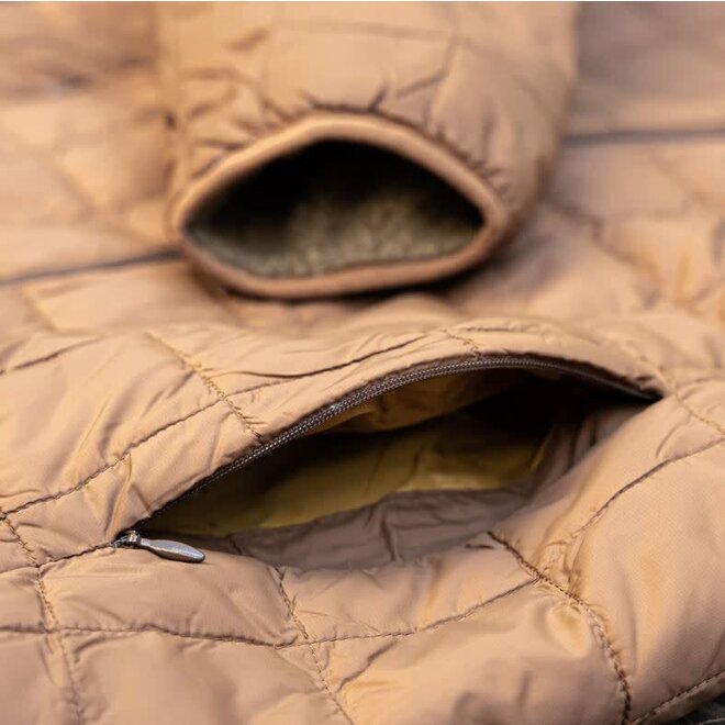 Down Mountain x Boa Hi-Neck Jacket in Light Brown/Beige