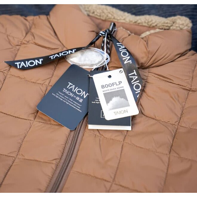 Down Mountain x Boa Hi-Neck Jacket in Light Brown/Beige