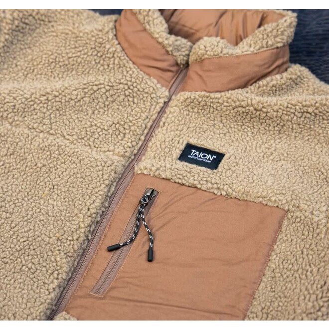 Down Mountain x Boa Hi-Neck Jacket in Light Brown/Beige
