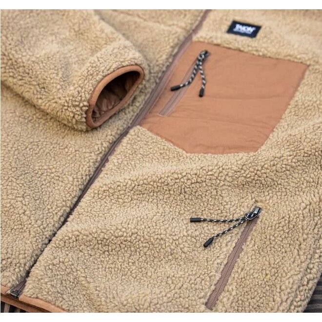 Down Mountain x Boa Hi-Neck Jacket in Light Brown/Beige