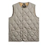 Military Crew Neck Down Vest in Light Mocha