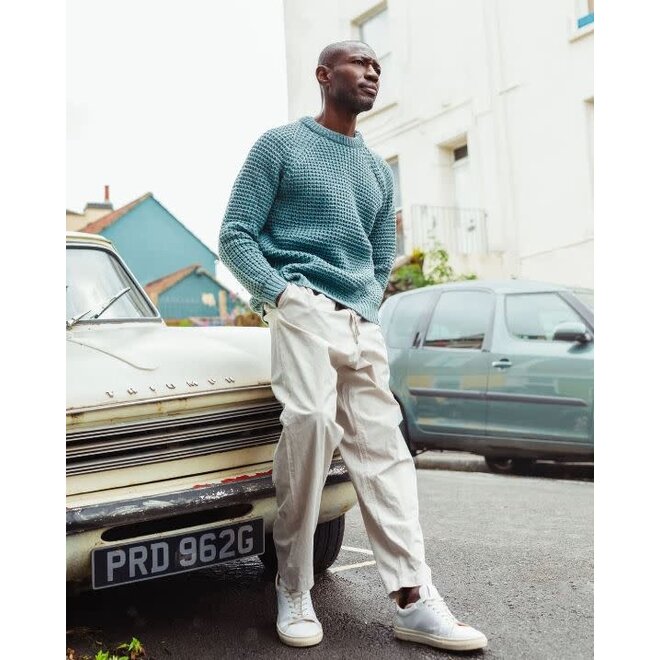 Waffle Crew Jumper in Seafoam