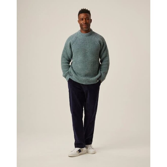 Waffle Crew Jumper in Seafoam
