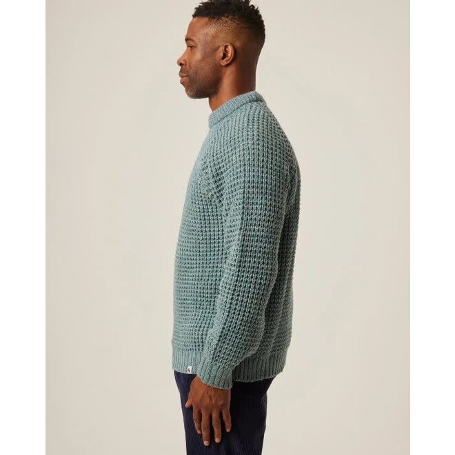 Waffle Crew Jumper in Seafoam
