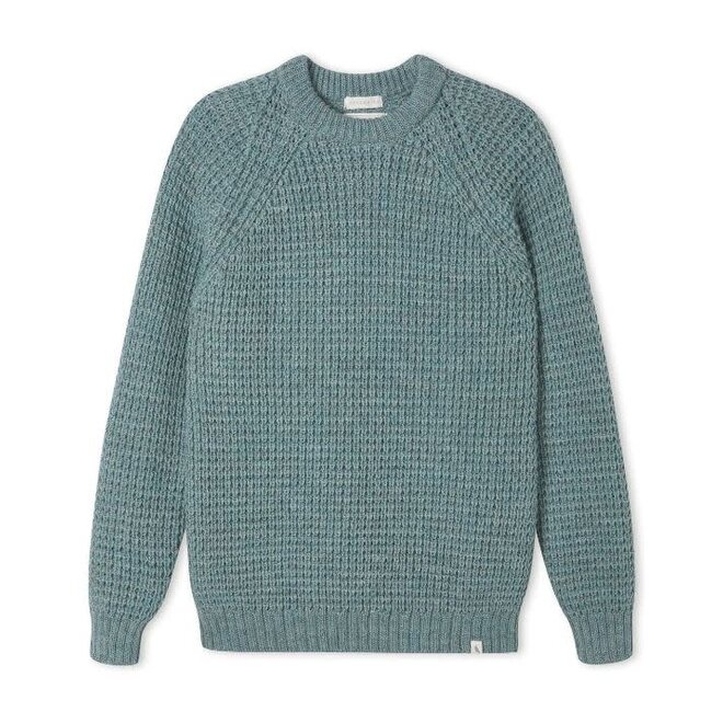 Waffle Crew Jumper in Seafoam
