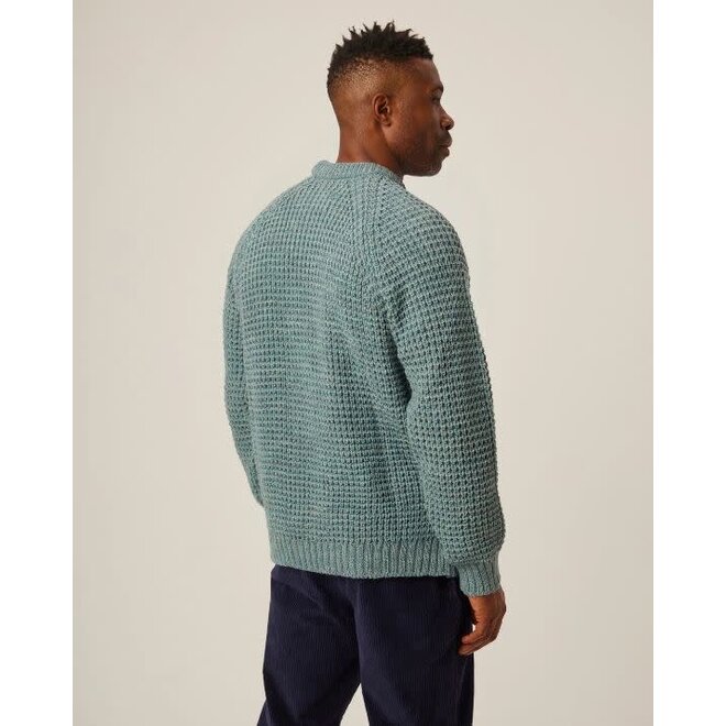 Waffle Crew Jumper in Seafoam