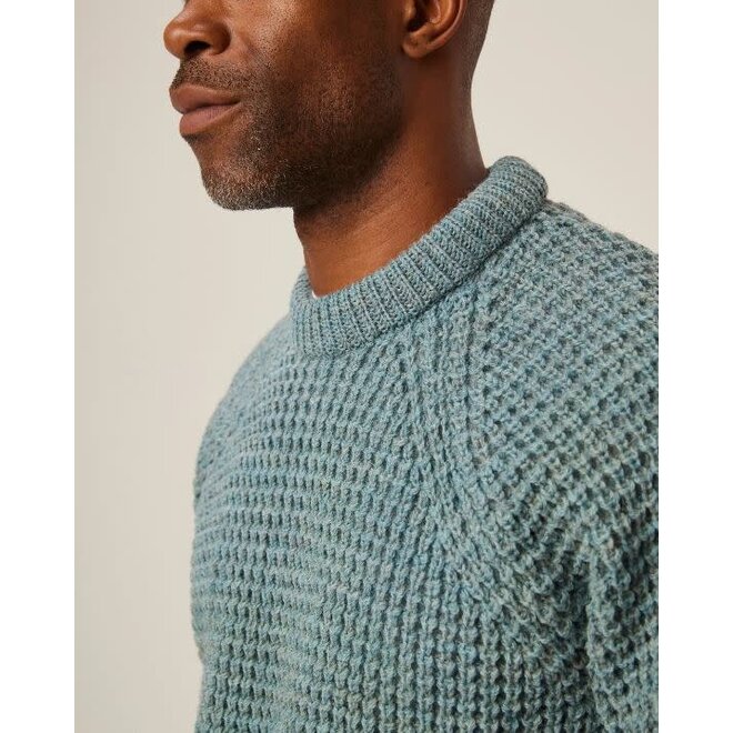 Waffle Crew Jumper in Seafoam