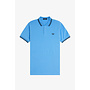 Twin Tipped Fred Perry Shirt in Soft Blue/Anchor Grey/Black