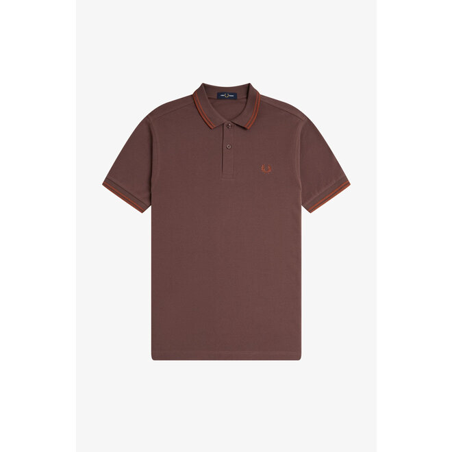 Twin Tipped Fred Perry Shirt in Carrington Brick/Nutflake
