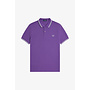 Twin Tipped Fred Perry Shirt in Amethyst/Ecru/Silver Blue