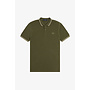 Twin Tipped Fred Perry Shirt in Hunting Green/Light Oyster/Laurel Wreath Green