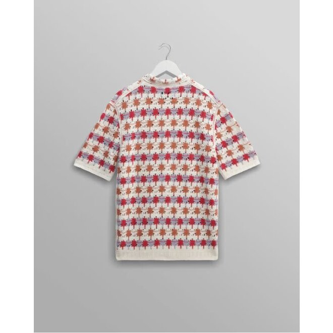 Porto Shirt in Ecru/Multi Splash Crochet