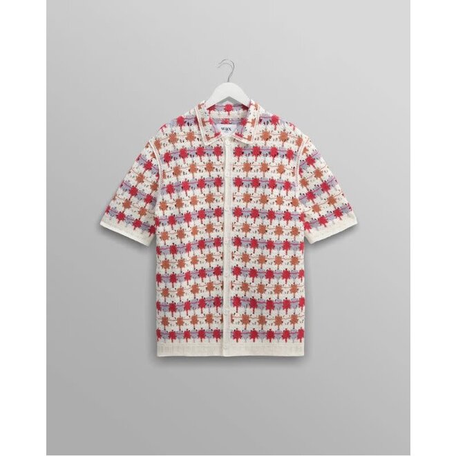 Porto Shirt in Ecru/Multi Splash Crochet