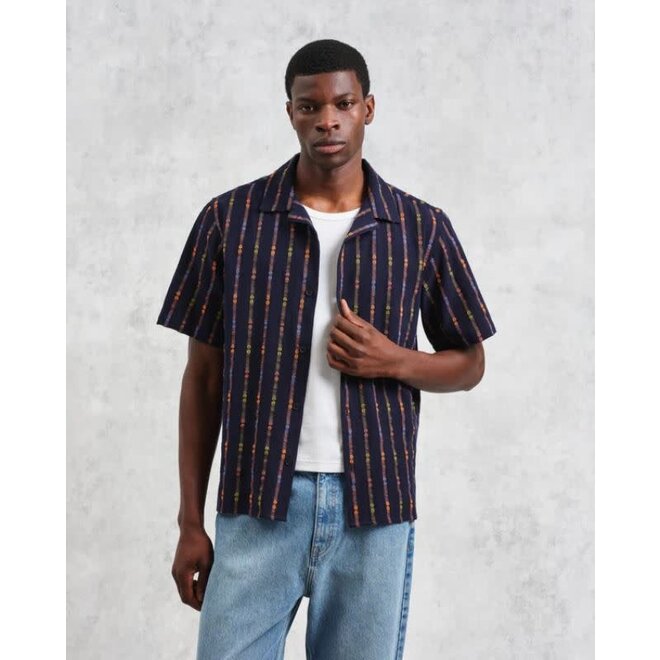 Didcot Shirt in Navy Stripes