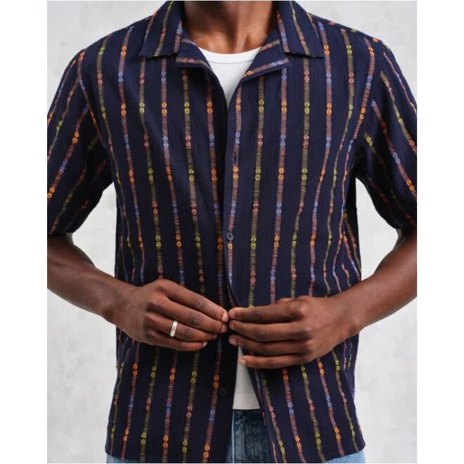 Didcot Shirt in Navy Stripes