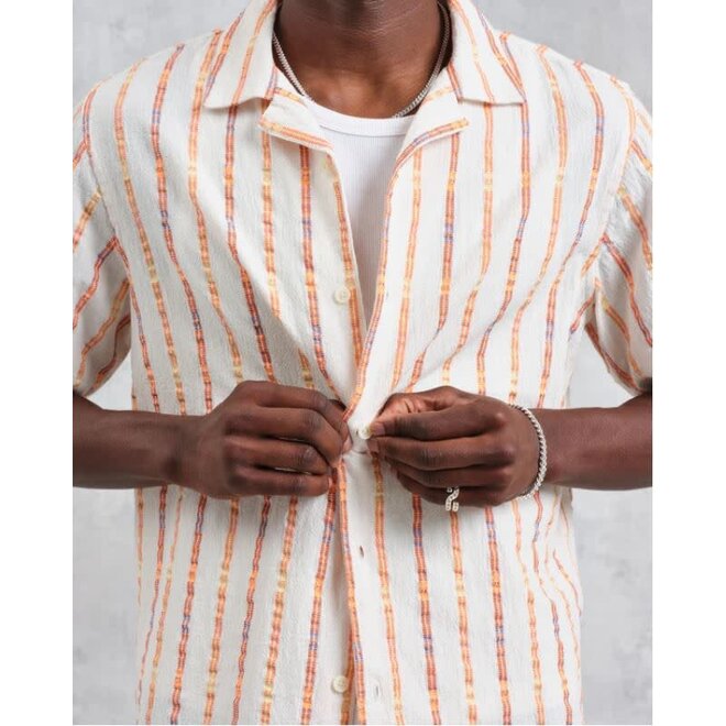 Didcot Shirt in Ecru Stripes