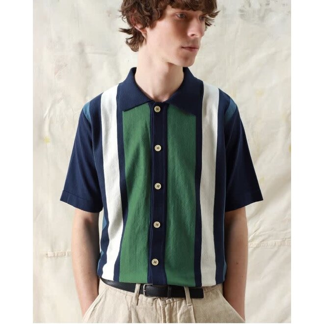 Velzy Cardigan in Navy/Iris Stripes