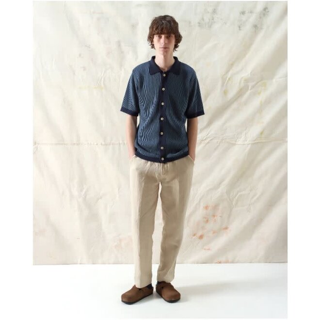 Velzy Cardigan in Navy/Helio Stripe
