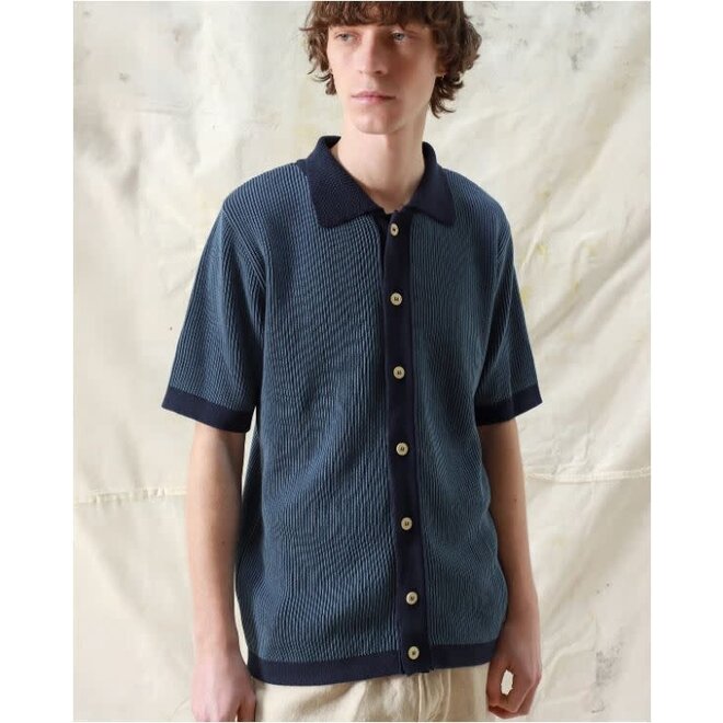 Velzy Cardigan in Navy/Helio Stripe