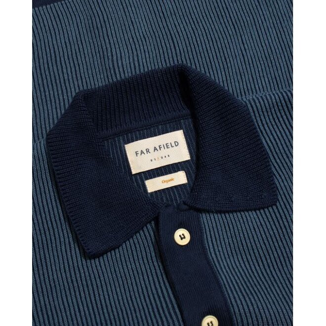 Velzy Cardigan in Navy/Helio Stripe