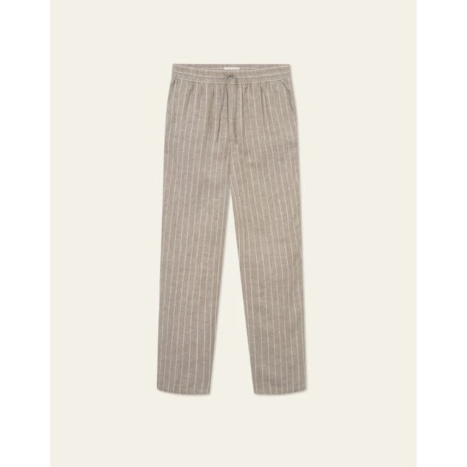 Patrick Linen Pants in Walnut/Light Ivory