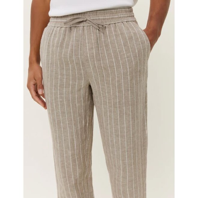Patrick Linen Pants in Walnut/Light Ivory