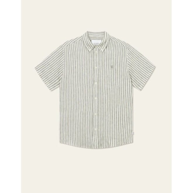Kris Linen Shirt in  Light Ivory/Lichen Green